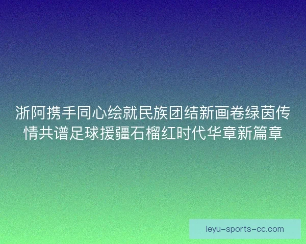 浙阿携手同心绘就民族团结新画卷绿茵传情共谱足球援疆石榴红时代华章新篇章