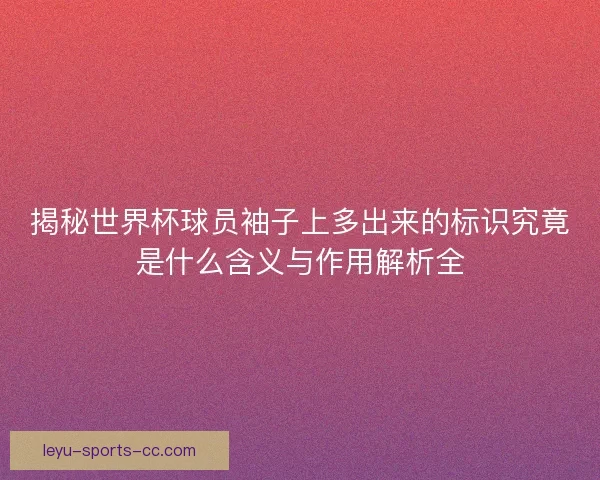 揭秘世界杯球员袖子上多出来的标识究竟是什么含义与作用解析全 揭秘世界杯球员袖子上多出来的标识究竟是什么含义与作用解析全